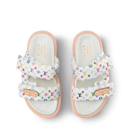 LV Pool Pillow Flat Comfort Mule x TM White