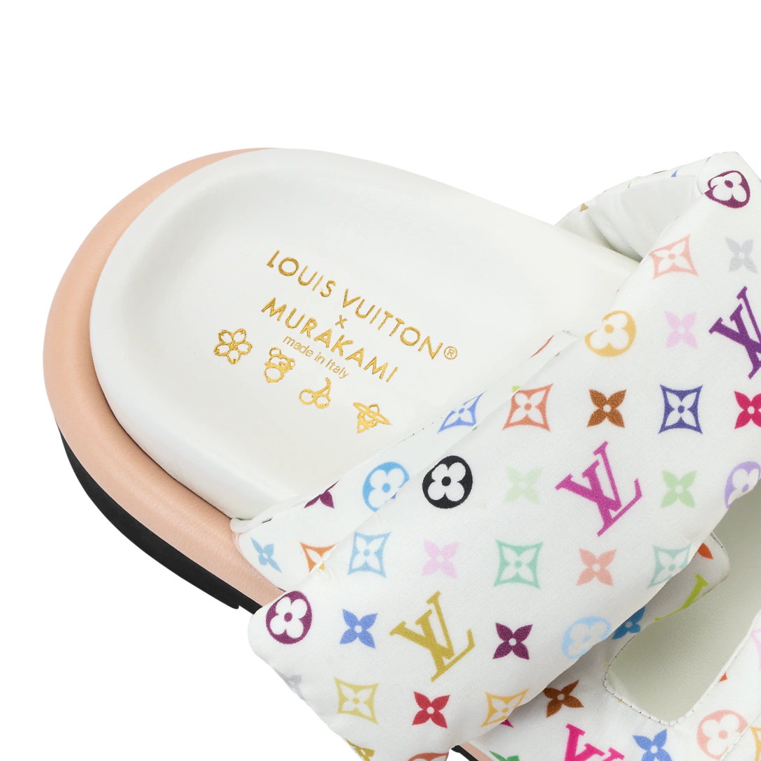 LV Pool Pillow Flat Comfort Mule x TM White
