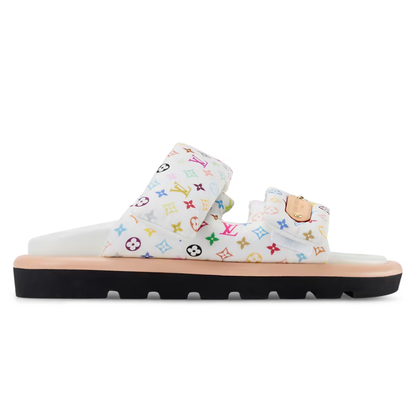 LV Pool Pillow Flat Comfort Mule x TM White