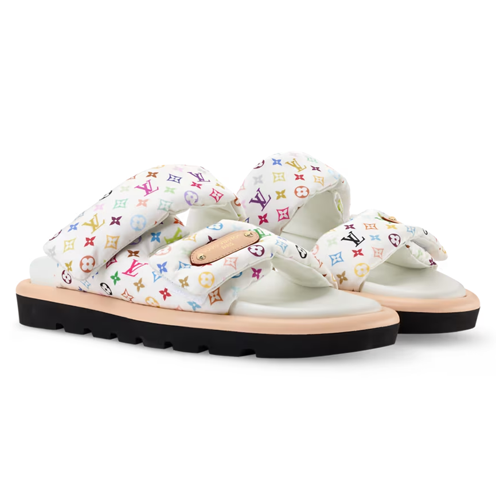 LV Pool Pillow Flat Comfort Mule x TM White