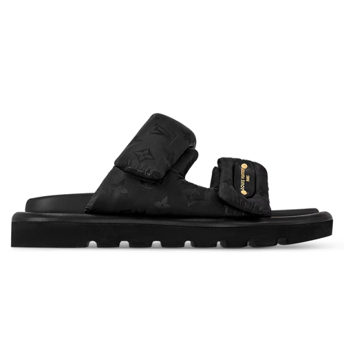 LV Pool Pillow Flat Comfort Mule Black