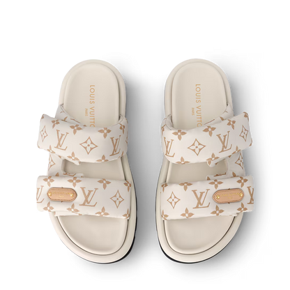 LV Pool Pillow Flat Comfort Mule Dune Beige