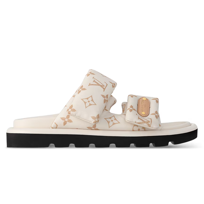 LV Pool Pillow Flat Comfort Mule Dune Beige