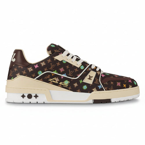 Louis Vuitton x Tyler the Creator - LV Trainers Monogram-Printed Grained Calf Leather Mocha Brown